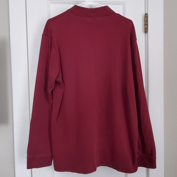 EDDIE BAUER Men's High Neck pullover long sleeve red shirt MEDIUM - Picture 2 of 5